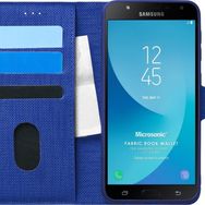 Microsonic Samsung Galaxy J7 Core Fabric Book Wallet Lacivert Kılıf