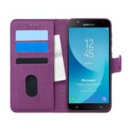 Microsonic Samsung Galaxy J7 Core Fabric Book Wallet Mor Cep Telefonu Kılıfı
