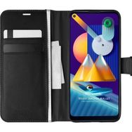 Microsonic Samsung Galaxy M11 Delux Leather Wallet Siyah Kılıf