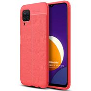 Microsonic Samsung Galaxy M12 Deri Dokulu Silikon Kırmızı Kılıf