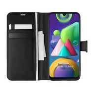 Microsonic Samsung Galaxy M21 Delux Leather Wallet Siyah Kılıf