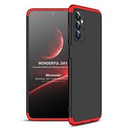 Microsonic Samsung Galaxy M23 Double Dip 360 Protective Siyah Kırmızı Kılıf