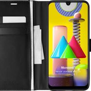 Microsonic Samsung Galaxy M31 Delux Leather Wallet Siyah Kılıf