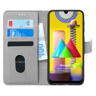 Microsonic Samsung Galaxy M31 Fabric Wallet Gri Kılıf