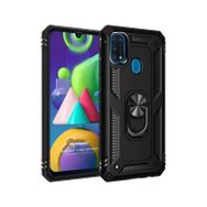 Microsonic Samsung Galaxy M31 Military Ring Holder Siyah Kılıf