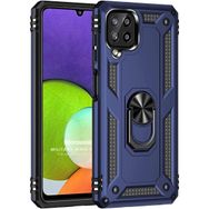 Microsonic Samsung Galaxy M33 Military Ring Holder Lacivert Kılıf