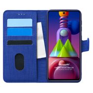 Microsonic Samsung Galaxy M51 Fabric Book Wallet Lacivert Kılıf