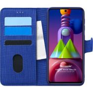 Microsonic Samsung Galaxy M51 Fabric Book Wallet Lacivert Kılıf