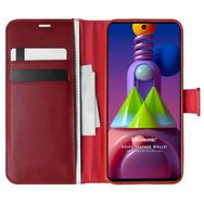 Microsonic Samsung Galaxy M51 Kırmızı Delux Leather Wallet Cep Telefon Kılıfı