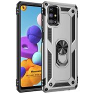 Microsonic Samsung Galaxy M51 Military Ring Gümüş Kılıf