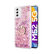 Microsonic Samsung Galaxy M52 Glitter Liquid Holder Pembe Kılıf