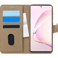 Microsonic Samsung Galaxy Note 10 Lite Fabric Book Wallet Gold Cep Telefonu Kılıfı