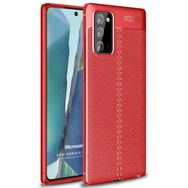 Microsonic Samsung Galaxy Note 20 Deri Dokulu Silikon Kırmızı Kılıf