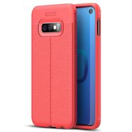 Microsonic Samsung Galaxy S10e Deri Dokulu Kırmızı Silikon Kılıf