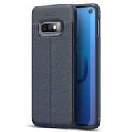 Microsonic Samsung Galaxy S10e Deri Dokulu Lacivert Silikon Kılıf