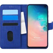 Microsonic Samsung Galaxy S10E Fabric Book Wallet Lacivert Kılıf