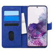 Microsonic Samsung Galaxy S20 Fabric Book Wallet Lacivert Cep Telefonu Kılıf