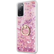 Microsonic Samsung Galaxy S20 FE Glitter Liquid Holder Pembe Cep Telefonu Kılıf