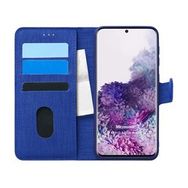 Microsonic Samsung Galaxy S20 Plus Fabric Book Wallet Lacivert Cep Telefonu Kılıfı