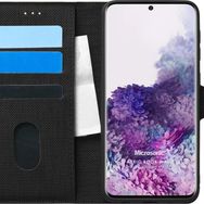 Microsonic Samsung Galaxy S20 Plus Fabric Book Wallet Siyah Kılıf