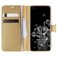 Microsonic Samsung Galaxy S20 Ultra Delux Leather Wallet Gold Cep Telefonu Kılıfı