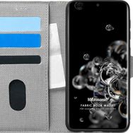 Microsonic Samsung Galaxy S20 Ultra Fabric Book Wallet Gri Cep Telefonu Kılıfı
