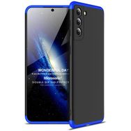 Microsonic Samsung Galaxy S21 Double Dip 360 Protective Siyah Mavi Kılıf