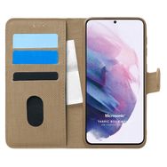 Microsonic Samsung Galaxy S21 Fabric Book Wallet Gold Cep Telefonu Kılıfı