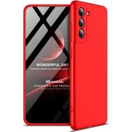 Microsonic Samsung Galaxy S21 FE Double Dip 360 Protective Kırmızı Cep Telefonu Kılıfı