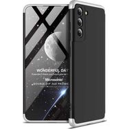 Microsonic Samsung Galaxy S21 FE Double Dip 360 Protective Siyah Gri Kılıf