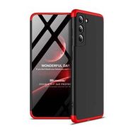 Microsonic Samsung Galaxy S21 FE Double Dip 360 Protective Siyah Kırmızı Kılıf
