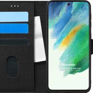 Microsonic Samsung Galaxy S21 FE Fabric Book Wallet Siyah Kılıf