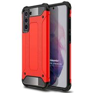 Microsonic Samsung Galaxy S21 FE Rugged Armor Kırmızı Cep Telefonu Kılıfı