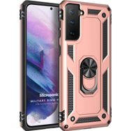 Microsonic Samsung Galaxy S21 Military Ring Holder Rose Gold Cep Telefonu Kılıfı