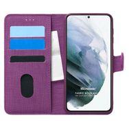 Microsonic Samsung Galaxy S21 Plus Fabric Book Wallet Mor Cep Telefonu Kılıfı