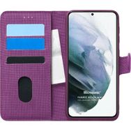 Microsonic Samsung Galaxy S21 Plus Fabric Book Wallet Mor Cep Telefonu Kılıfı