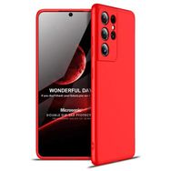 Microsonic Samsung Galaxy S21 Ultra Double Dip 360 Protective Kırmızı Cep Telefonu Kılıfı