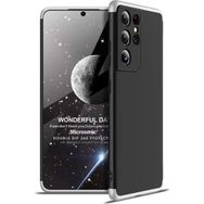 Microsonic Samsung Galaxy S21 Ultra Double Dip 360 Protective Siyah Gri Kılıf
