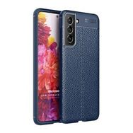 Microsonic Samsung Galaxy S22 Deri Dokulu Silikon Lacivert Cep Telefonu Kılıfı
