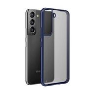 Microsonic Samsung Galaxy S22 Frosted Frame Lacivert Cep Telefonu Kılıfı