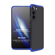 Microsonic Samsung Galaxy S22 Plus Double Dip 360 Protective Siyah Mavi Cep Telefonu Kılıfı