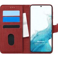 Microsonic Samsung Galaxy S22 Plus Fabric Book Wallet Kırmızı Cep Telefonu Kılıfı