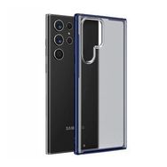 Microsonic Samsung Galaxy S22 Ultra Frosted Frame Lacivert Cep Telefonu Kılıfı