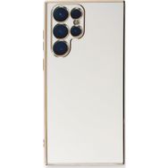 Microsonic Samsung Galaxy S22 Ultra Olive Plated Beyaz Cep Telefonu Kılıfı