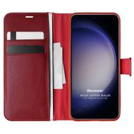 Microsonic Samsung Galaxy S23 Delux Leather Wallet Kırmızı Kılıf