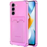 Microsonic Samsung Galaxy S23 Plus Card Slot Shock Pembe Cep Telefonu Kılıfı