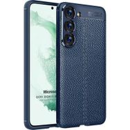 Microsonic Samsung Galaxy S23 Plus Deri Dokulu Silikon Lacivert Kılıf