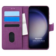 Microsonic Samsung Galaxy S23 Plus Fabric Book Wallet Mor Cep Telefonu Kılıfı