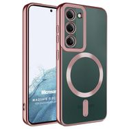 Microsonic Samsung Galaxy S23 Plus Magsafe Luxury Electroplate Rose Gold Cep Telefonu Kılıfı