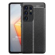 Microsonic Samsung Galaxy S23 Ultra Deri Dokulu Silikon Siyah Kılıf
